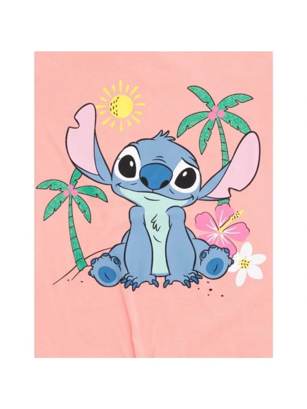 Disney Pink Tie-Front Tee and Blue Printed Shorts Pajama Set